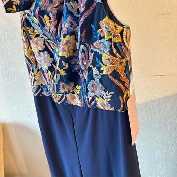 JS COLLECTION Bow Shoulder Wide Leg Women's Jumpsuit SIZE 16 - Picture 4 of 8